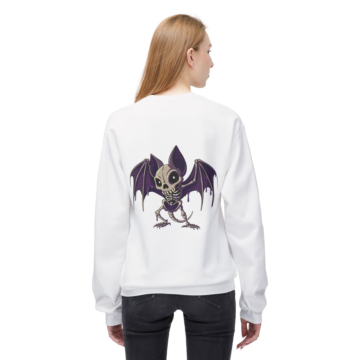 Purple People Eater Batty - Unisex Midweight Softstyle Fleece Crewneck Sweatshirt