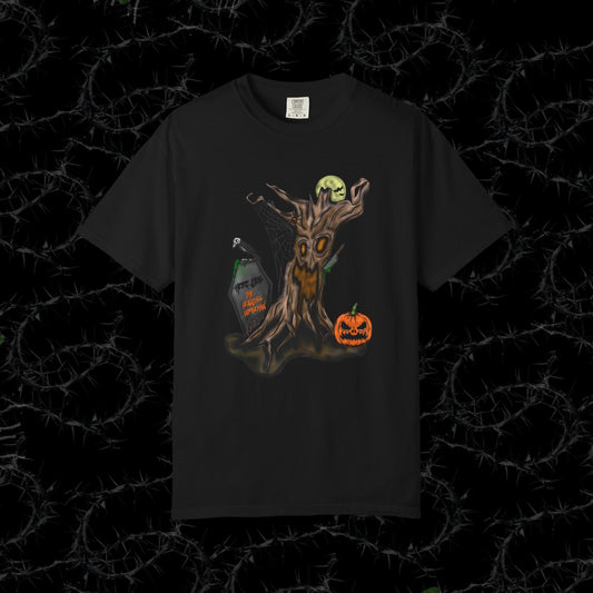 HERE LIES THE HEADLESS HORSEMAN - Unisex Garment-Dyed T-shirt.