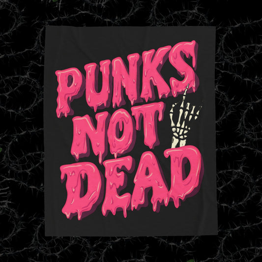 Punks Not Dead - Velveteen Plush Blanket