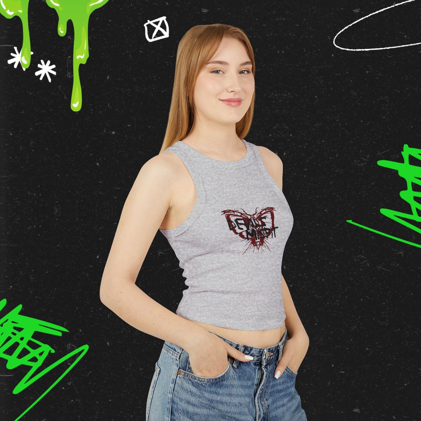 DEVILS MISFIT - Women's Micro Rib Racer Tank Top
