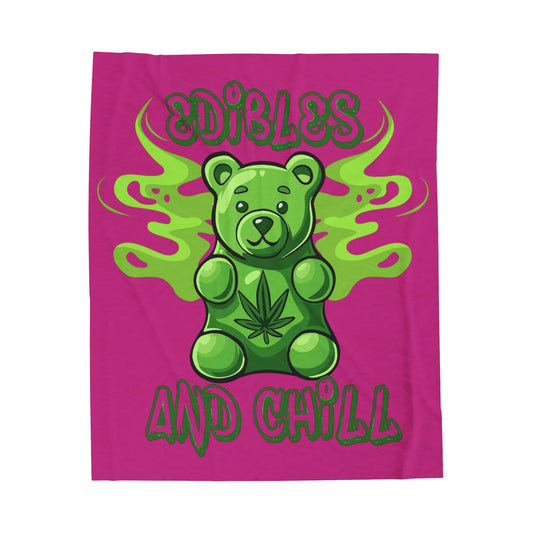 Edibles & Chill - Velveteen Plush Blanket