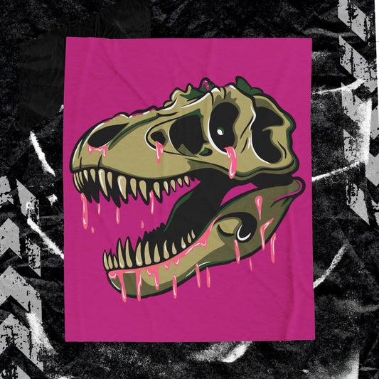 Pink Slime Rosie The Rex - Velveteen Plush Blanket