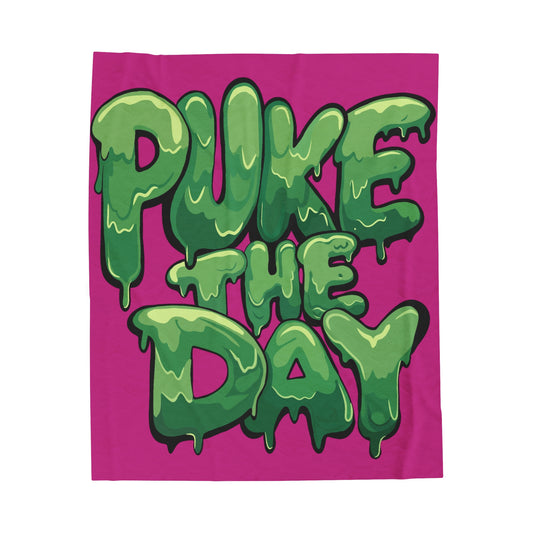 Logo Puke The Day - Velveteen Plush Blanket