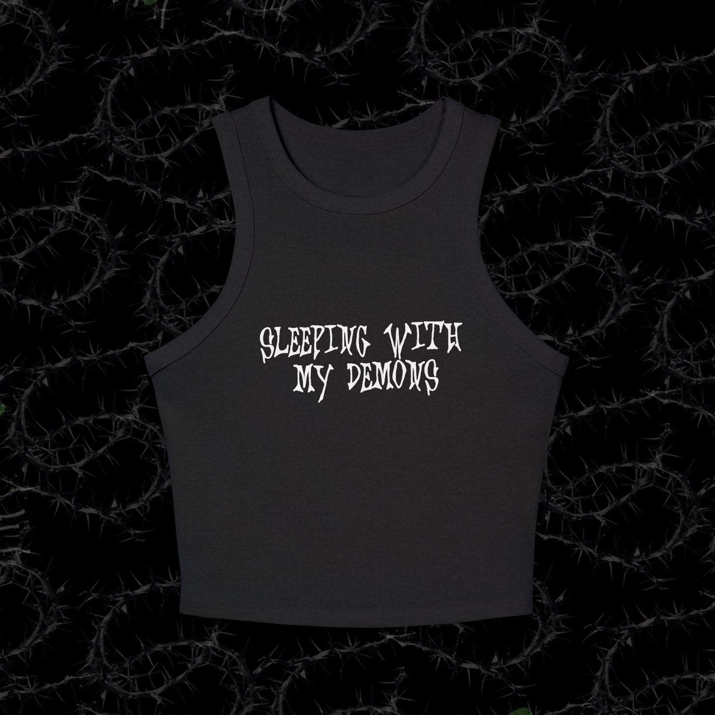 SLEEPING WITH MY DEMONS - Women's Micro Rib Racer Tank Top