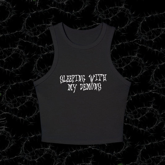 SLEEPING WITH MY DEMONS - Women's Micro Rib Racer Tank Top