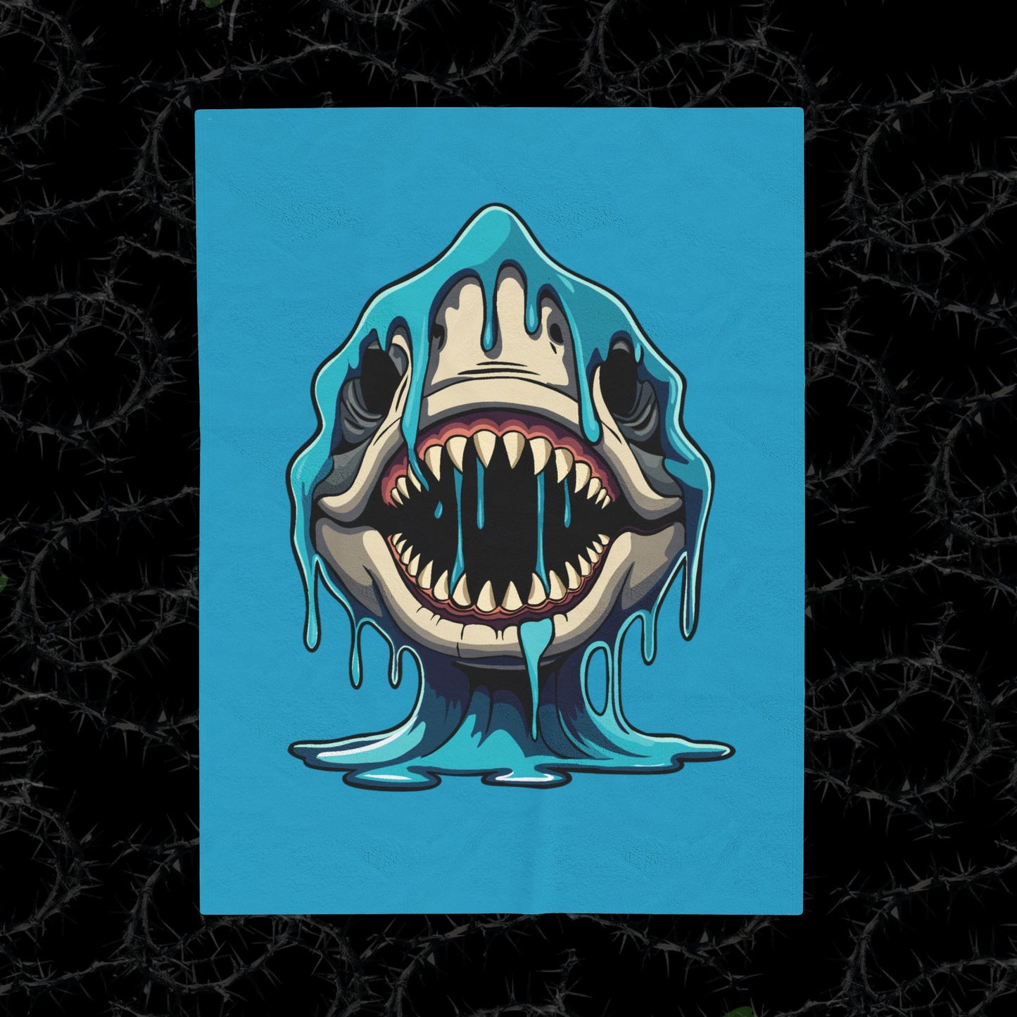 Eats Boys For Dinner Shark  - Velveteen Plush Blanket