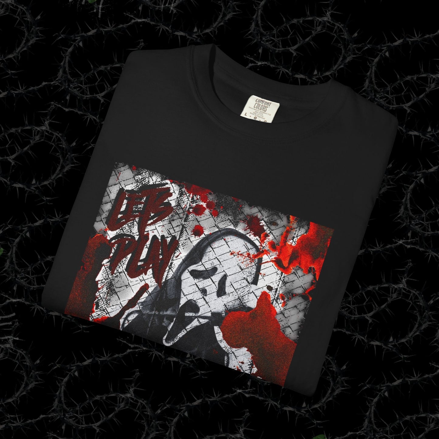 LETS PLAY A GAME (FRONT PRINT) - Unisex Garment-Dyed T-shirt