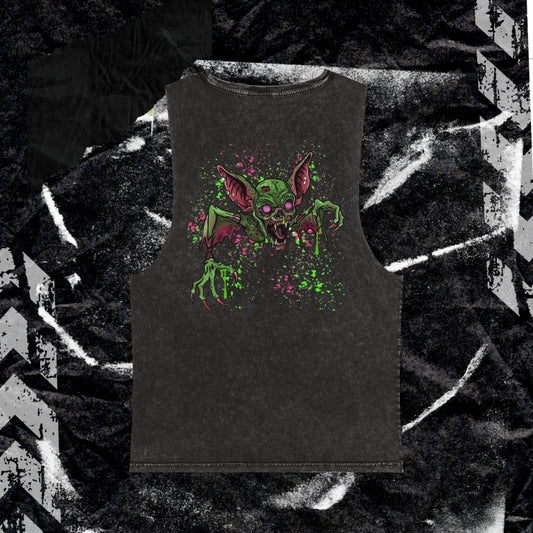 GRUNGE BAT (backprint) Stonewash Tank Top