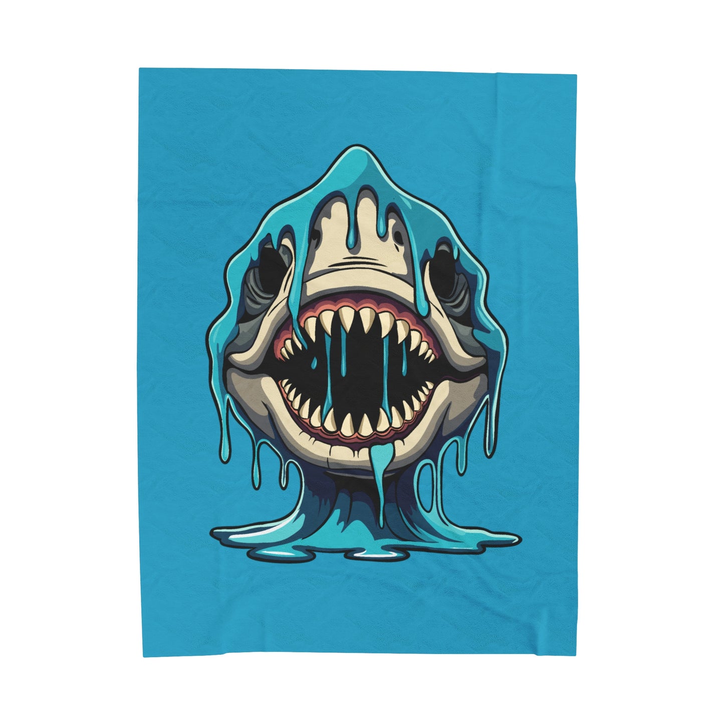 Eats Boys For Dinner Shark  - Velveteen Plush Blanket