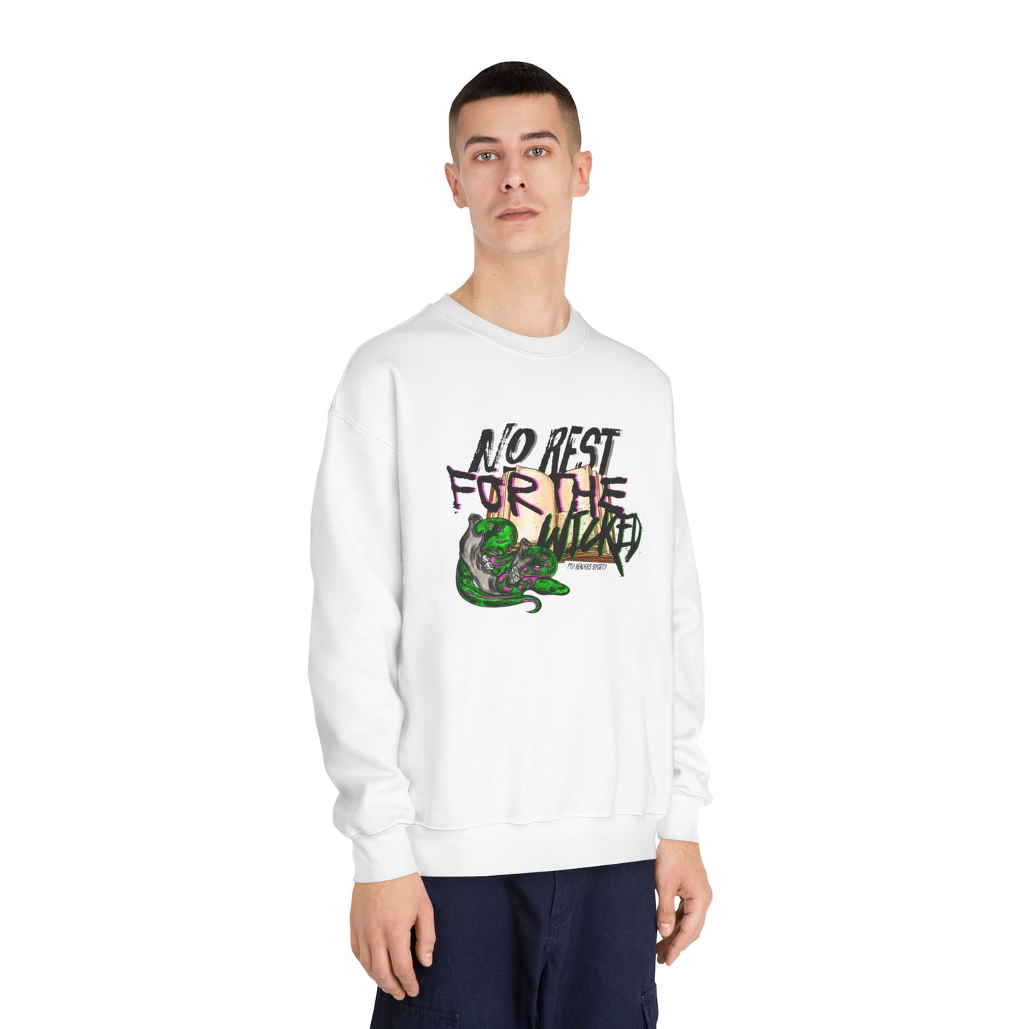 NO REST FOR THE WICKED - PTD READERS SOCIETY- Unisex DryBlend® Crewneck Sweatshirt
