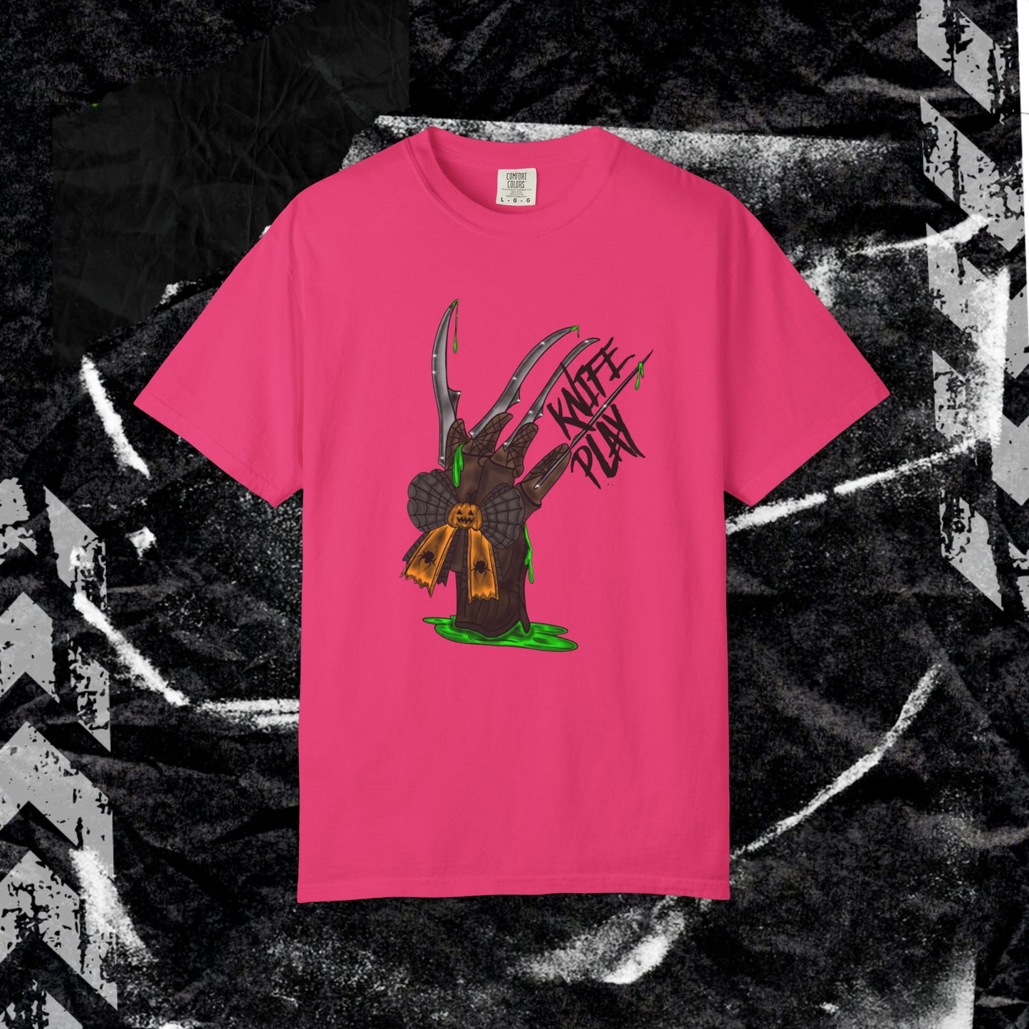 KNIFE PLAY - Unisex Garment-Dyed T-shirt.